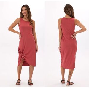 Threads 4 Thought Lula Luxe Jersey Knotted Midi Dress Prawn Medium NWT